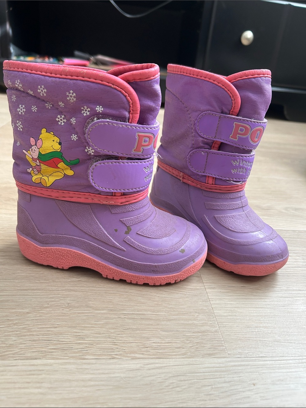 Y2K Purple & Pink Winnie the Pooh Winter Boots